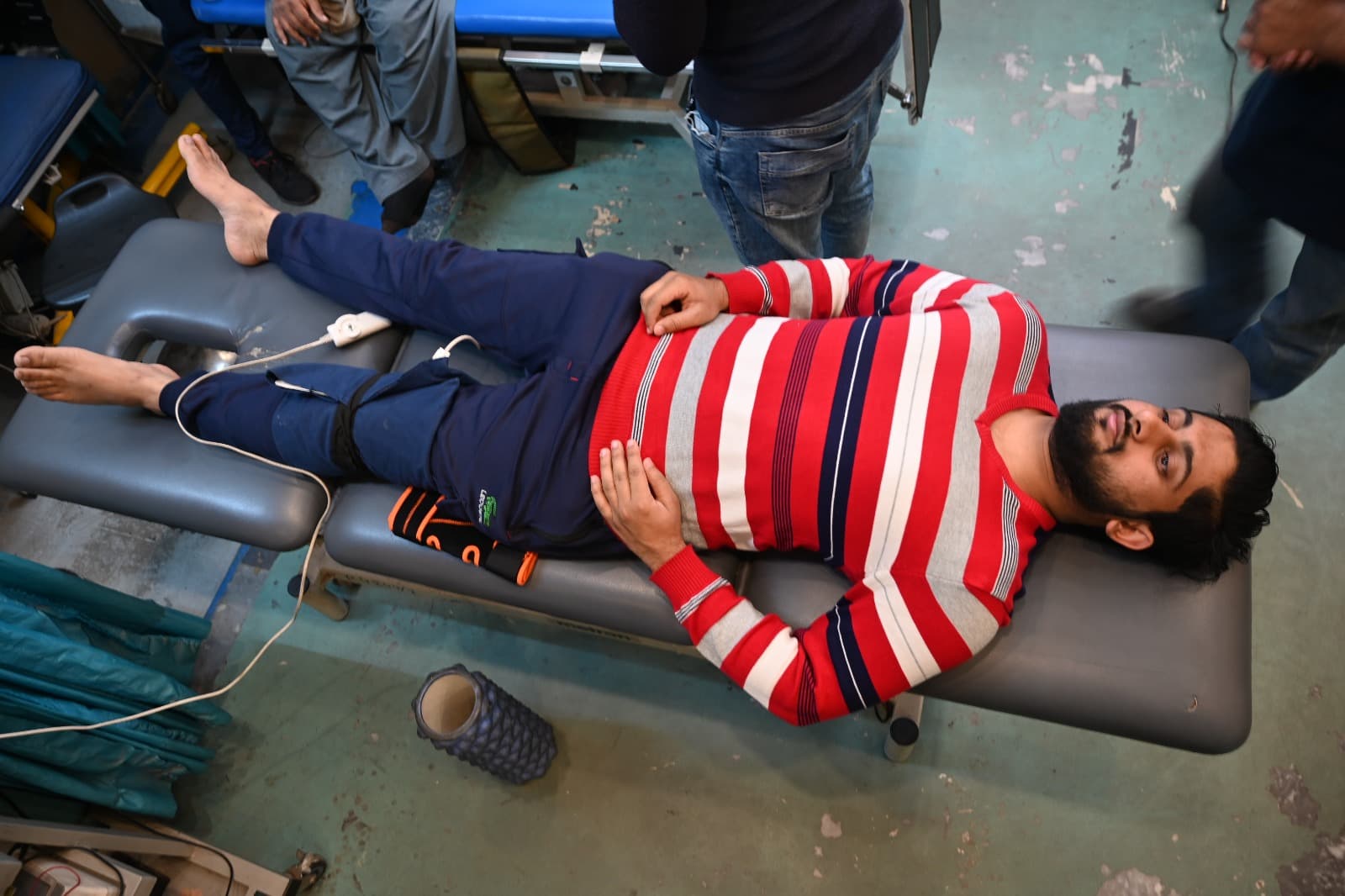 Patient on a physiotherapy treatment table